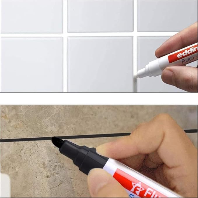 12 Pack Tiles Joint Repair Pens Tile Grout Line Marker Repair Pens Waterproof Water Based Ink for Kitchen Bedroom Wall Floor Tile Gaps (White)