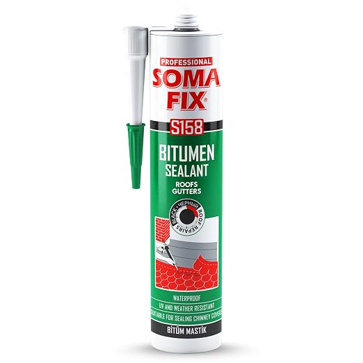 Roof Sealant - Waterproof Sealant for Roof Shingles, Gutters, RV Roofs & Asphalt - Black Bitumen Cartridge (10.5 fl oz / 310 ml)