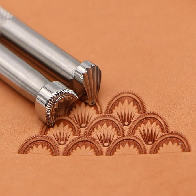 Leather Stamp Tools Stamping Working leathercraft Carving Leather Craft Working Generic Geometrics Seashell Filler (F048)