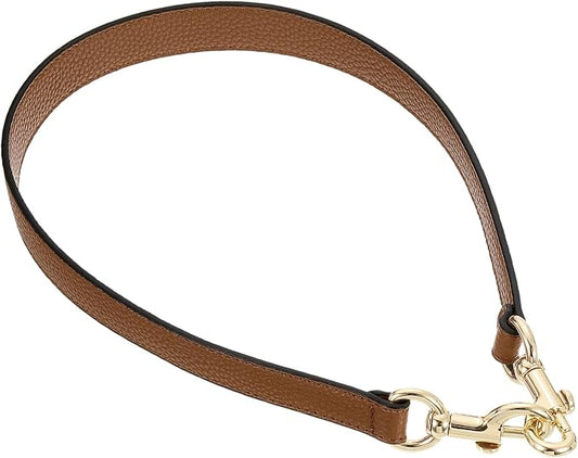 uxcell 25.59 Inch PU Leather Short Bag Strap with Clasp, Purse Handles Handbags Replacement Straps for Clutch Bag Underarm Bags, Brown, Gold Buckle
