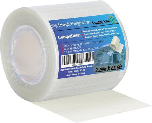RV Awning Repair Tape, Tent, Waterproof Tarp, Car Cover, Boat Covers, Sail Tape, Outdoor Umbrella Fiber Glass Repair Tape 3.15in