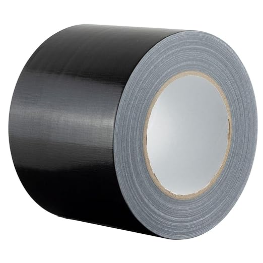 GTSE Wide Duct Tape, Black, 4 Inches x 55 Yards (164 ft), Heavy Duty, Waterproof Repair Tape for Indoor or Outdoor Use, 48 Rolls