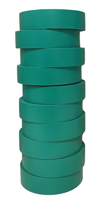 TradeGear Green 10 Pack - UL Listed Colored Electrical Tape, 60 ft x 3/4 in, 600V, Flame Retardant, Waterproof, Rubber Adhesive - Phase Marking, Wire ID, Automotive