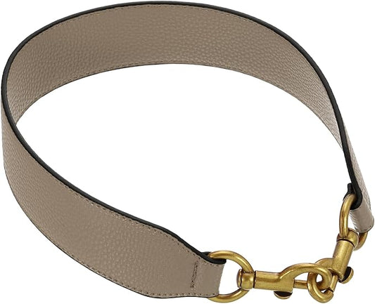 uxcell 22.83 Inch PU Leather Short Bag Strap with Clasp, Purse Handles Handbags Replacement Straps for Clutch Bag Crossbody Underarm Bags, Dark Khaki, Deep Gold Buckle