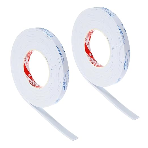 PATIKIL 5/8" W x 1/8" T x 16.4Ft EVA Single Sided Foam Tape, 2Pcs Multipurpose Sealing Strip Foam Waterproof Weather Stripping Foam Sealing Foam Strips with Adhesive for Door, White