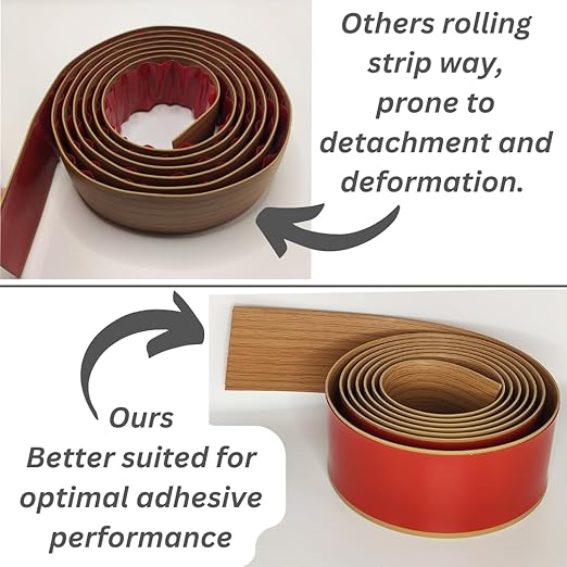 Floor Transition Strip Self-Adhesive Cover Strips Threshold Repair Floor Gap Vinyl Flooring Transitions Laminate Floor Flat Divider Strip Minimalism Oak Wood Grain Design 6.6FT (4cm, Beige)