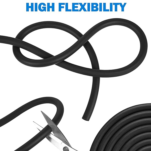 MYFAMIREA 20FT Backer Rod 1/4 Inch EPDM Rubber Caulk Saver Weather Strip Seal Concrete Expansion Joint Filler for Gaps and Joints, Black