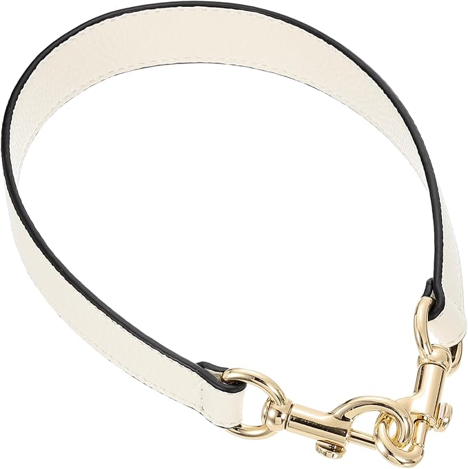 uxcell 19.29 Inch PU Leather Short Bag Strap with Clasp, Purse Handles Handbags Replacement Straps for Clutch Bag Underarm Bags, Beige, Gold Buckle