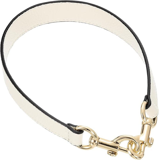 uxcell 19.29 Inch PU Leather Short Bag Strap with Clasp, Purse Handles Handbags Replacement Straps for Clutch Bag Underarm Bags, Beige, Gold Buckle