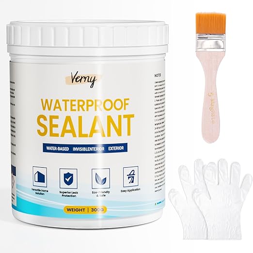 Water-Based Transparent Waterproof Sealant, Invisible Liquid Adhesive, Anti-Leakage Waterproof Coating, Indoor & Outdoor Walls, Bathroom, Kitchen, Garden Leak Sealant (10.5oz)