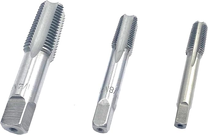 1/16",2PCS 1/8",2PCS 1/4" NPT Pipe Tap Set,5Pcs Carbon Steel Pipe Taps Cutting Tools Great for Various Mechanics DIY Thread Cutting and Cleaning