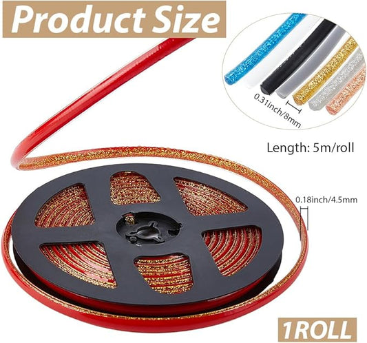 GORGECRAFT 5.5 Yard Waterproof Gap Tape 0.3 Inch Ceramic Tile Caulk Strip Gold Self Adhesive Sealing Peel and Stick Tape Flexible Triangle Molding Trim for Kitchen Bathroom Wall Corners Sink Bathtub