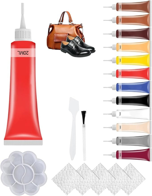 2026 New Advanced Leather Repair Gel, Upgrade Leather Repair Kit for Car Seat Vinyl Repair Kit, Professional Leather Repair Coloured Cream Gel, Multifunctional Couch and Jacket Repair Kit (A09)