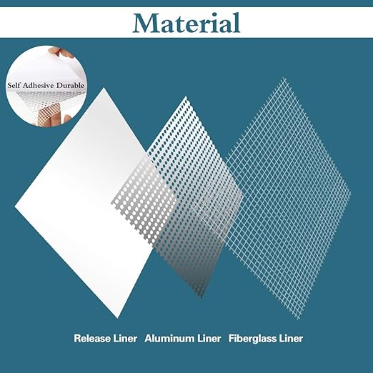 6'' by 6'' Wall Repair Patch, 5 Pcs Plasterboard Patch, Plaster Repair Kit, Safe Mend Plaster, Safemend Drywall Repair Adhesive, Filler for Walls Ceiling Hole, Self Adhesive Aluminum Mesh Wall Repair