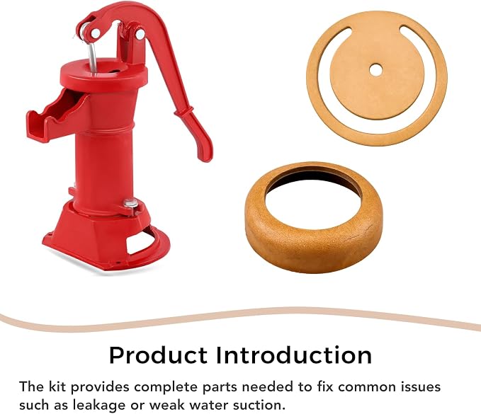 Pitcher Pump Repair Kit and Well Parts Set Fit for Simmons 1160/PM500 & No. 2 Hand Pumps 3 1/2 inch Lower Valve Leather with Pitcher Pump Cup Leathers, Check Valve Weight and Maintenance