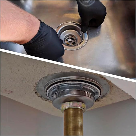 Highcraft 9733 Kitchen Sink (3-1/2'' Inch) Stainless Steel Drain Assembly With Strainer Basket-and Rubber Stopper, 3.5