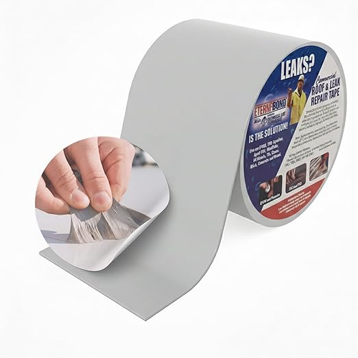 EternaBond RoofSeal Gray 4" x50' MicroSealant UV Stable RV Roof Seal Repair Tape | 35 mil Total Thickness - EB-RG040-50R - One-Step Durable, Waterproof and Airtight Sealant