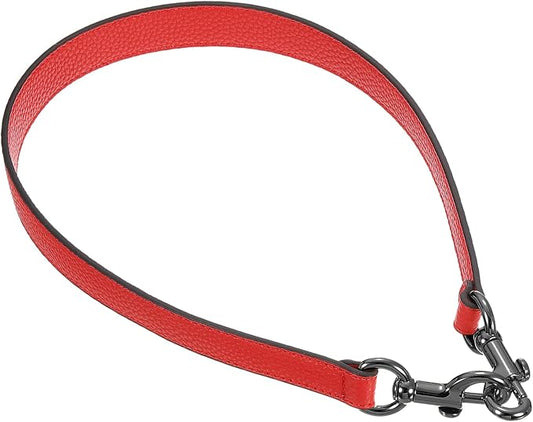 uxcell 25.59 Inch PU Leather Short Bag Strap with Clasp, Purse Handles Handbags Replacement Straps for Clutch Bag Underarm Bags, Red, Grey Buckle