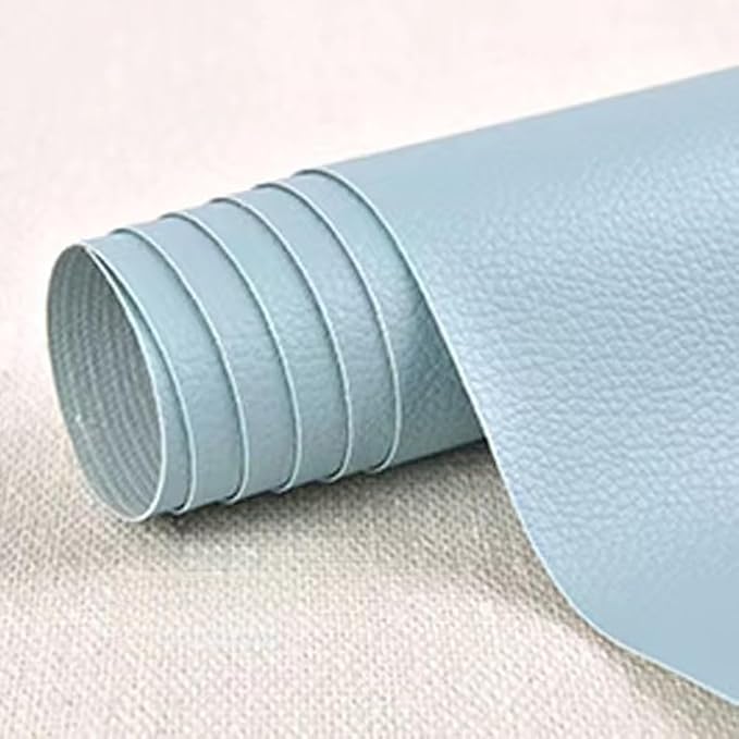 Self Adhesive Leather Repair Patch,Leather Repair Patch Tape Kit,Vinyl Repair Patches Waterproof for Couches,Furniture,Kitchen Cabinets,Car Seats (Light Blue,19.69"×53.94")