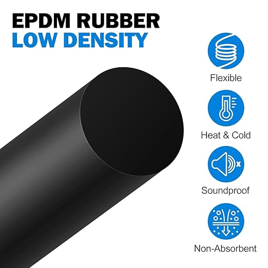 MYFAMIREA 100FT Backer Rod 1/4 Inch EPDM Rubber Caulk Saver Weather Strip Seal Concrete Expansion Joint Filler for Gaps and Joints, Black