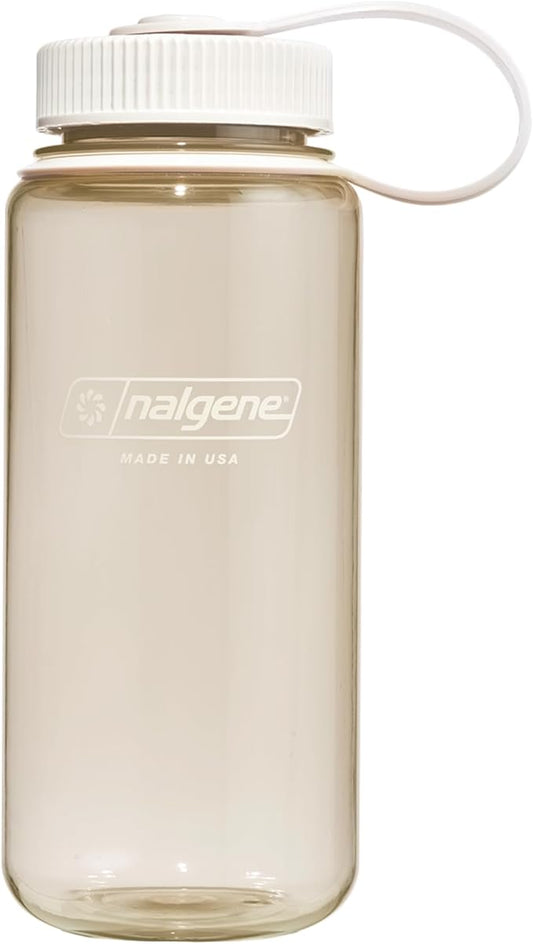Nalgene 16 oz Wide Mouth Water Bottle | Slim Cup Holder Size, BPA-Free, Durable & Leak Proof, Lightweight Travel Bottle, Cotton