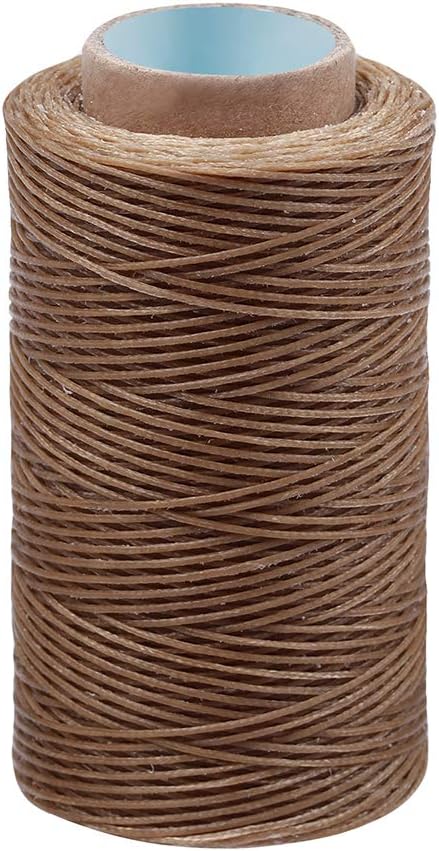 284 Yards Waxed Thread, 210D Heavy Duty Wax Thread for Leather Sewing, 0.8mm Flat Waxed String for Bookbinding/Shoe Repairing/Leather Projects