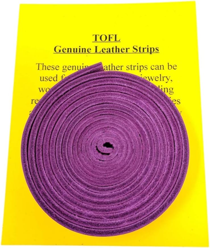 Leather Strap for Crafts & Jewelry | 72 Long × 5/8" Wide × 1/8" Thick (7-8oz) | Genuine Leather Strips for Crafts, Projects or Repairs - Magenta | 5-Pack