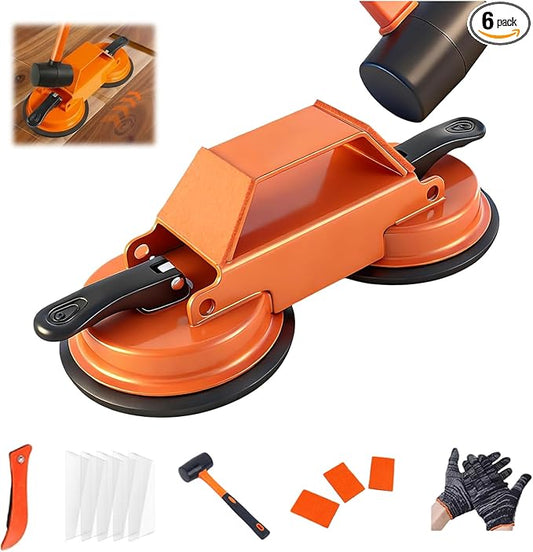 Floor Gap Fixer Tool, Heavy Duty Suction Cup Flooring Tool For Laminate & Vinyl Plank Grabber Gap Repair Kit, 300 Lbs Suction, Anti-Drop Metal Shell, Durable & Non-Destructive Flooring Tools.