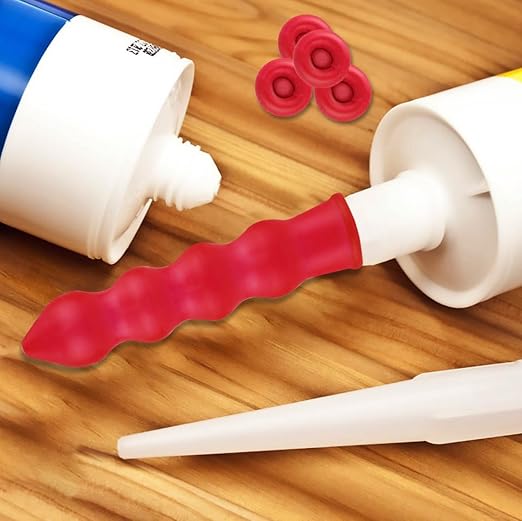 20 Pack Caulk Saver Caps - Seal and Preserve Open Caulking Tubes - Red