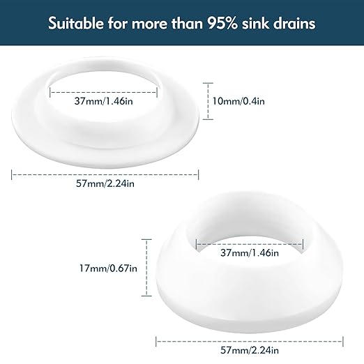 Drainage Seal, 2 Sets Universal Basin Drain Gasket, Thickened Silicone Seals Well, Bathroom Sink Drain Stopper Replacement Parts, Leak-Proof Seal Kit for Kitchen Sink Drain