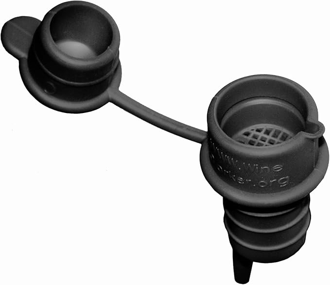 Haley's Corker 30066 5-in-1 Wine Aerator, Stopper, Pourer, Filter and Re-Corker, 6 Pack, Standard, Black