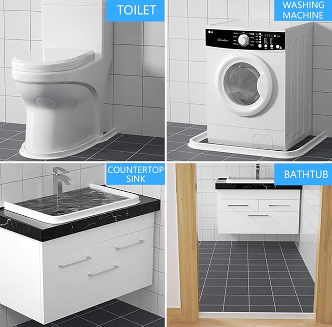 Duzzy 118 Inch Collapsible Shower Water Dam Shower Stopper Barrier and Retention System and Keeps Water Inside Threshold Dry and Wet Separation Suitable for Bathroom and Kitchen