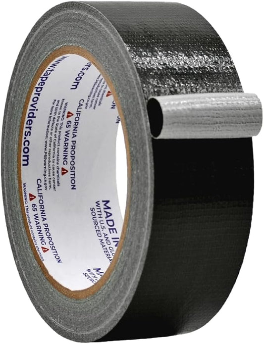 WOD DTC10 Advanced Strength Industrial Grade Black Duct Tape, 1.5 inch x 60 ft. Waterproof, UV Resistant For Crafts & Home Improvement
