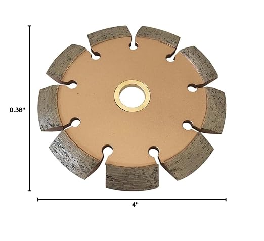 4" Crack Chaser Blade for Cured Concrete, Asphalt Repair or Joint Widen, 0.375" Width, 7/8"-5/8" Non-Threaded Arbor