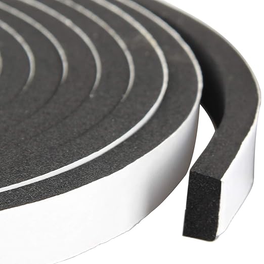 High Density Foam Tape - 1/2" x 1/4" x 13Ft Weatherproof Adhesive Prevent Condensation Heat Resistant Flame Retardant Weather Stripping Easy to Cut & Install & Remove for Car Doors Pipes Windows