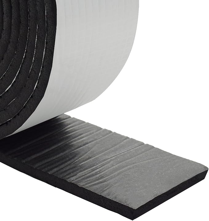 DOBTIM Foam Foil Pipe Insulation Wrap, Reflective Foil Insulation Tape Self Adhesive with High Resilience for Pipe Insulation Wrap 16 Ft Long x 4 Inch Wide x 3/8 Inch Thick
