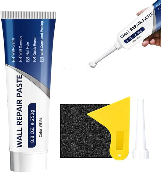 Wall Repair Paste, 2026 Upgrade Drywall Patch Repair Kit, 250g Quick-Drying Wall Mending Agent Wall Spackle with Scraper, Waterproof Heavy Duty Hole Fix Paste for Home DIY Crack Wall Surface Repairs