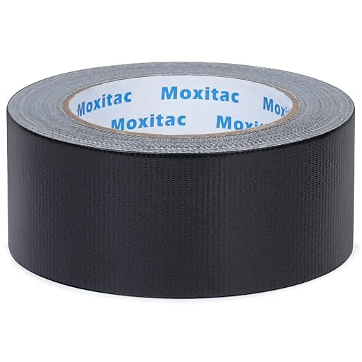 Black Duct Tape Heavy Duty, 1 Roll, 2 Inch x 30 Yards, PE Coated Cloth Tape, Easy Tear by Hand, Water-Resistant Surface for Repairs, Packaging, Bundling, Garage and Workshop