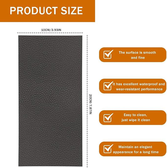 2PCS Vinyl and Leather Repair Kit, Leather Car Seat Repair Kit, 4 x 8 Inch Self Adhesive Waterproof Automotive Seat Patch, Car Fabric Sofa Vinyl Tape for Vehicles, Couches, Furniture (Gray)