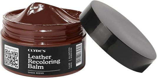 Clyde's™ Leather Company Leather Recoloring Balm – Color Restore & Scratch Repair Kit for Faded Leather Furniture, Car Seats, Sofa & Vinyl | 23 Colors | Non-Toxic Dye