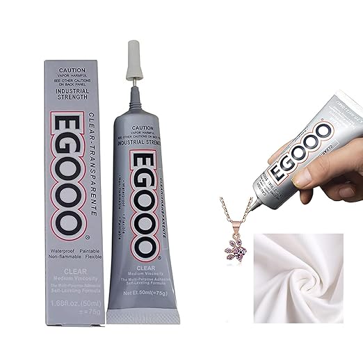 Fabric Glue,Super Glue for Clothes Garment& Metal, Clear Adhesive for DIY Costume with Jewelry Diamonds, Transparent Soft Sealant for Ceramic Leather Wood Crafts 1.7 Fl Oz, 75g