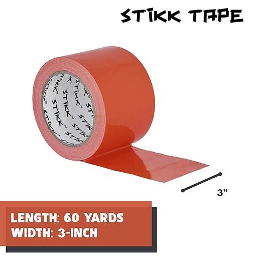 STIKK Duct Tape - Orange Duck Tape - 3 inch x 25 Yards - Heavy Duty Tape for Repairs, Household Projects - for Commercial HVAC and Construction - Effective Heavy Duty Waterproof Duct Tape