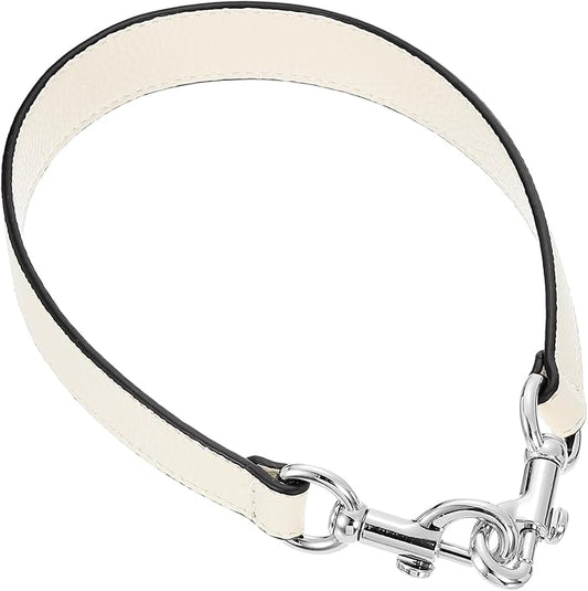 uxcell 19.29 Inch PU Leather Short Bag Strap with Clasp, Purse Handles Handbags Replacement Straps for Clutch Bag Underarm Bags, Beige, Silver Buckle