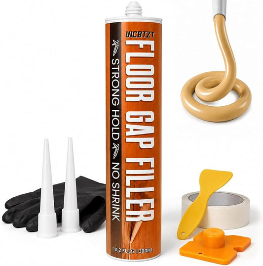 Wood Floor Gap Filler (Oak), Wood Filler for Hardwood, Laminate, Vinyl & LVP — Sandable & Recoatable for Dark Seams, Narrow Gaps, Baseboards, Door Jambs, Transitions, Edges, and Pipe Cuts