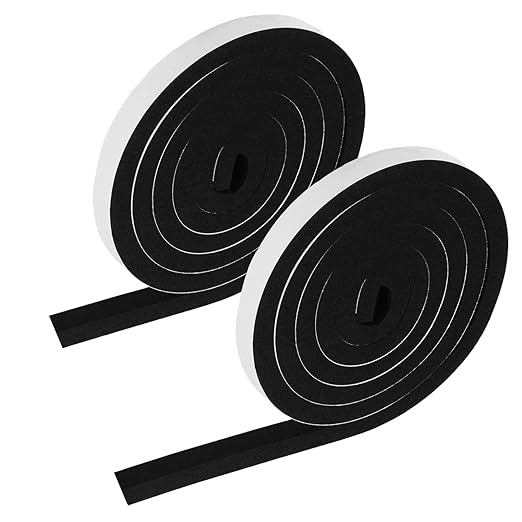 High Density Foam Tape - 1/2'' x 3/8'' x 13Ft Weatherproof Adhesive Prevent Condensation Heat Resistant Flame Retardant Weather Stripping Easy to Cut & Install & Remove for Car Doors Pipes Windows
