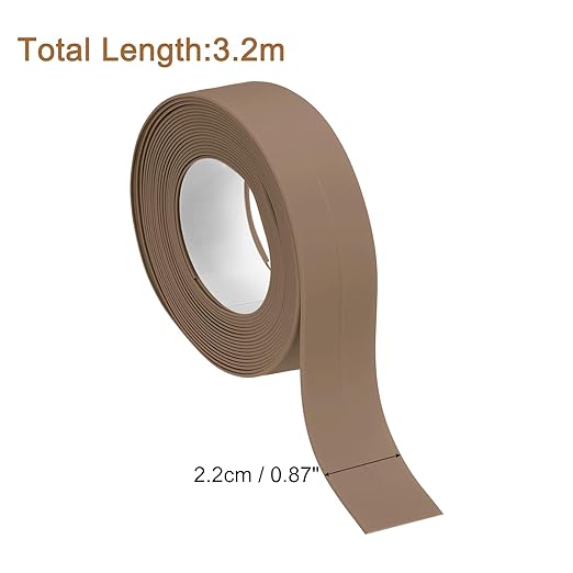 uxcell 4 Rolls of Brown Caulk Sealant Strip Waterproof Self Adhesive, 0.87" x 10.5Ft Toilet Caulk Tape, Bathtub Caulk Sealing Strip for Kitchen Countertop, Sink, and Floor Edge Protector