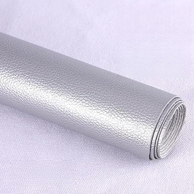 Leather Repair Patch Tape Kit,Self Adhesive Leather Repair Kit for Furniture,Vinyl Repair Kit for Couch,Sofa,Car Seats,Office Chair Luggage (Silvery,16.93"×78.74")