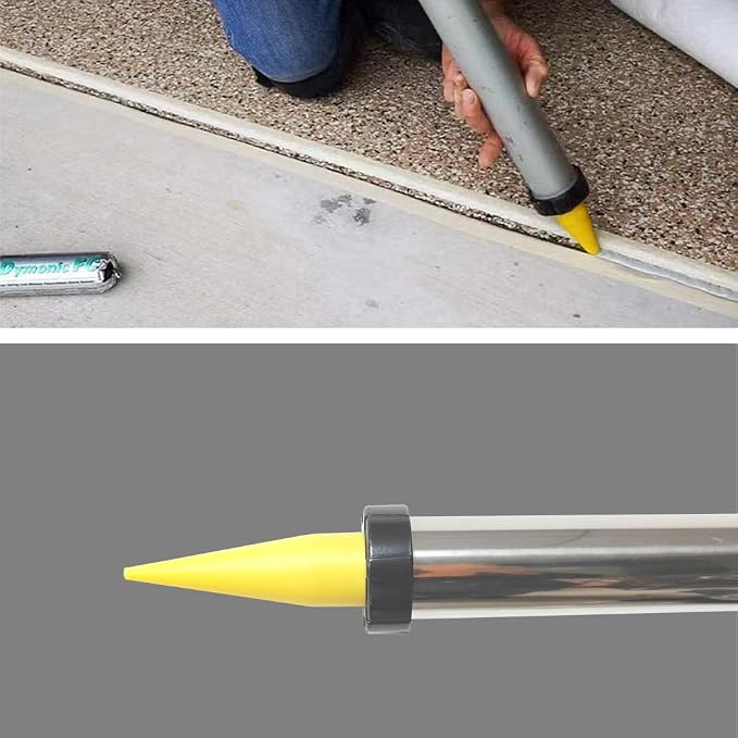 Cone Nozzle for Sausage and Bulk Caulk Guns, Used for various standard sausage filling guns (10 pieces-yellow)