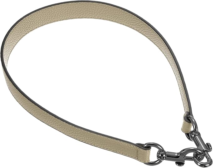 uxcell 25.59 Inch PU Leather Short Bag Strap with Clasp, Purse Handles Handbags Replacement Straps for Clutch Bag Underarm Bags, Khaki, Grey Buckle