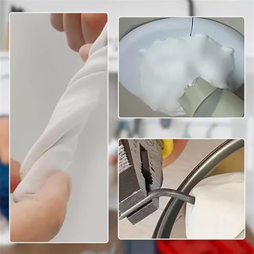 Heavy-Duty Iron Mud Adhesive for Repairs, Plastic Steel Repair Mud Iron Adhesive, Heavy Duty Waterproof Sealant Mastic for Metal Pipes, PVC Pipes, Wall Holes, Ceramics (White)
